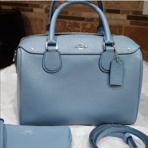 Small coach bag with matching wristlet